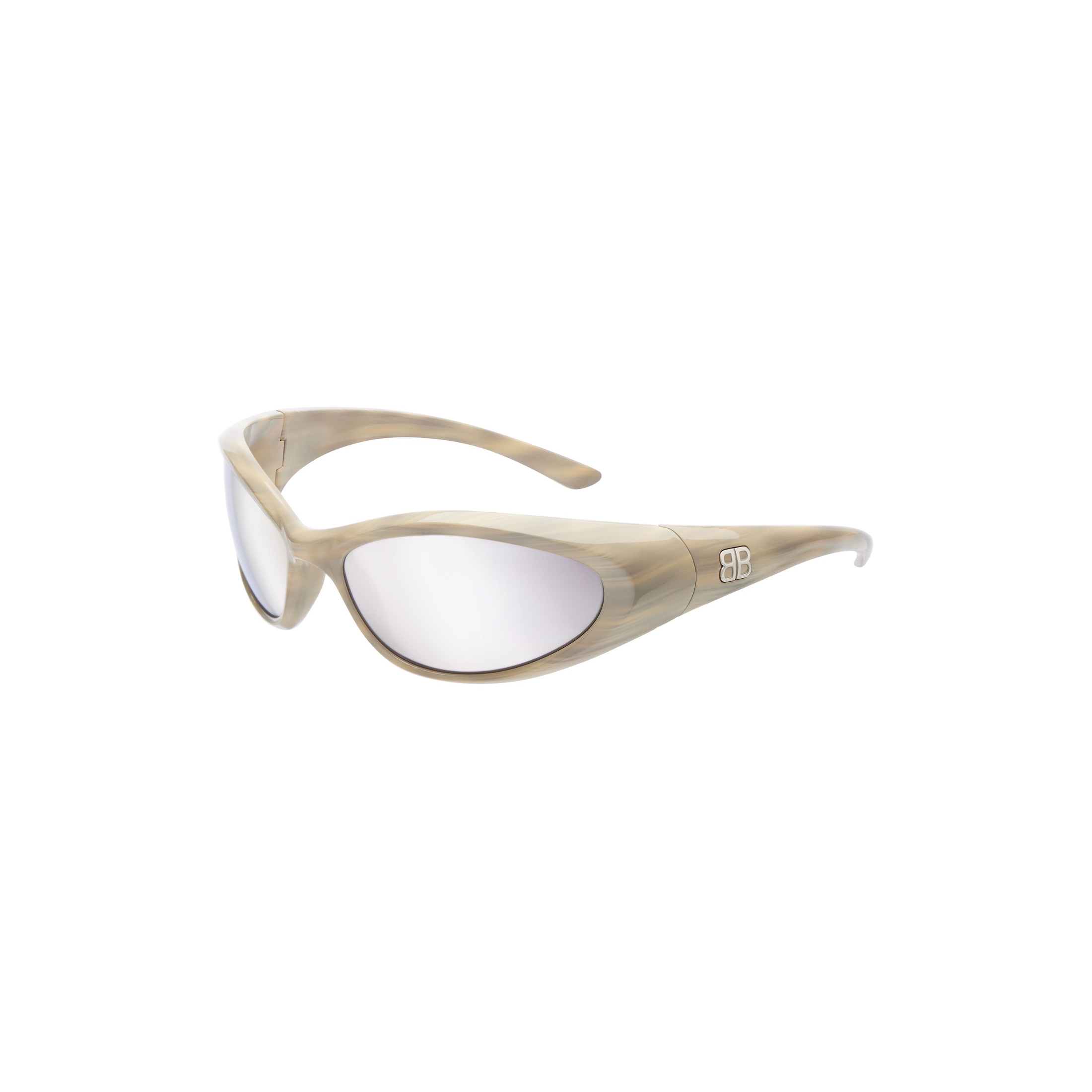 Sporty B Round Af Sunglasses in White - Image 3